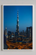Dubai skyline with Burj Khalifa at blue hour | Printable Wall Art | Instant Download