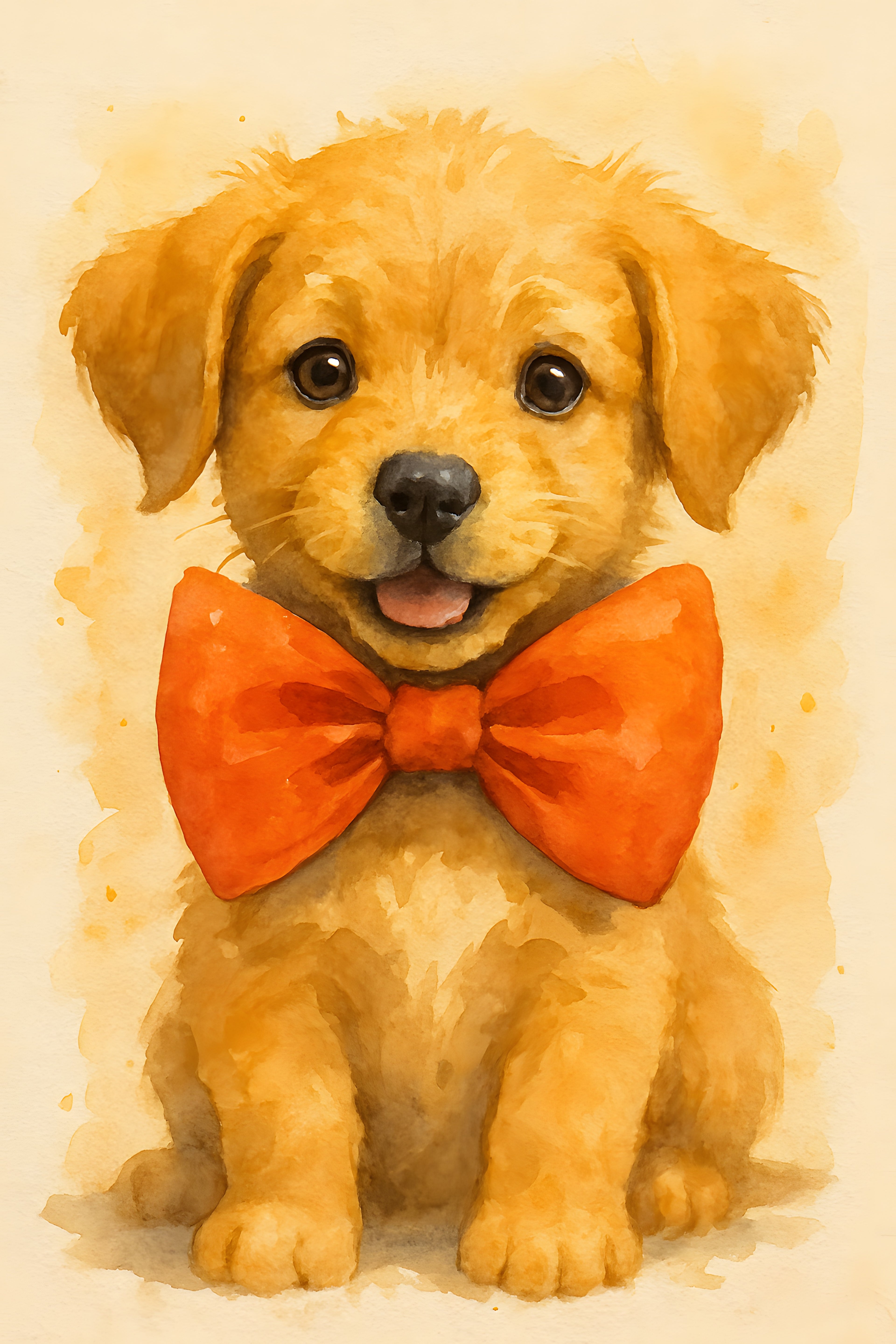 Playful puppy with oversized bow tie | Printable Wall Art | Instant Download