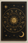 Astrological birth chart wheel design with zodiac symbols | Printable Wall Art | Instant Download