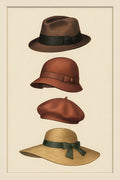 Vintage hat collection illustration — fedora | Printable Wall Art | Instant Download