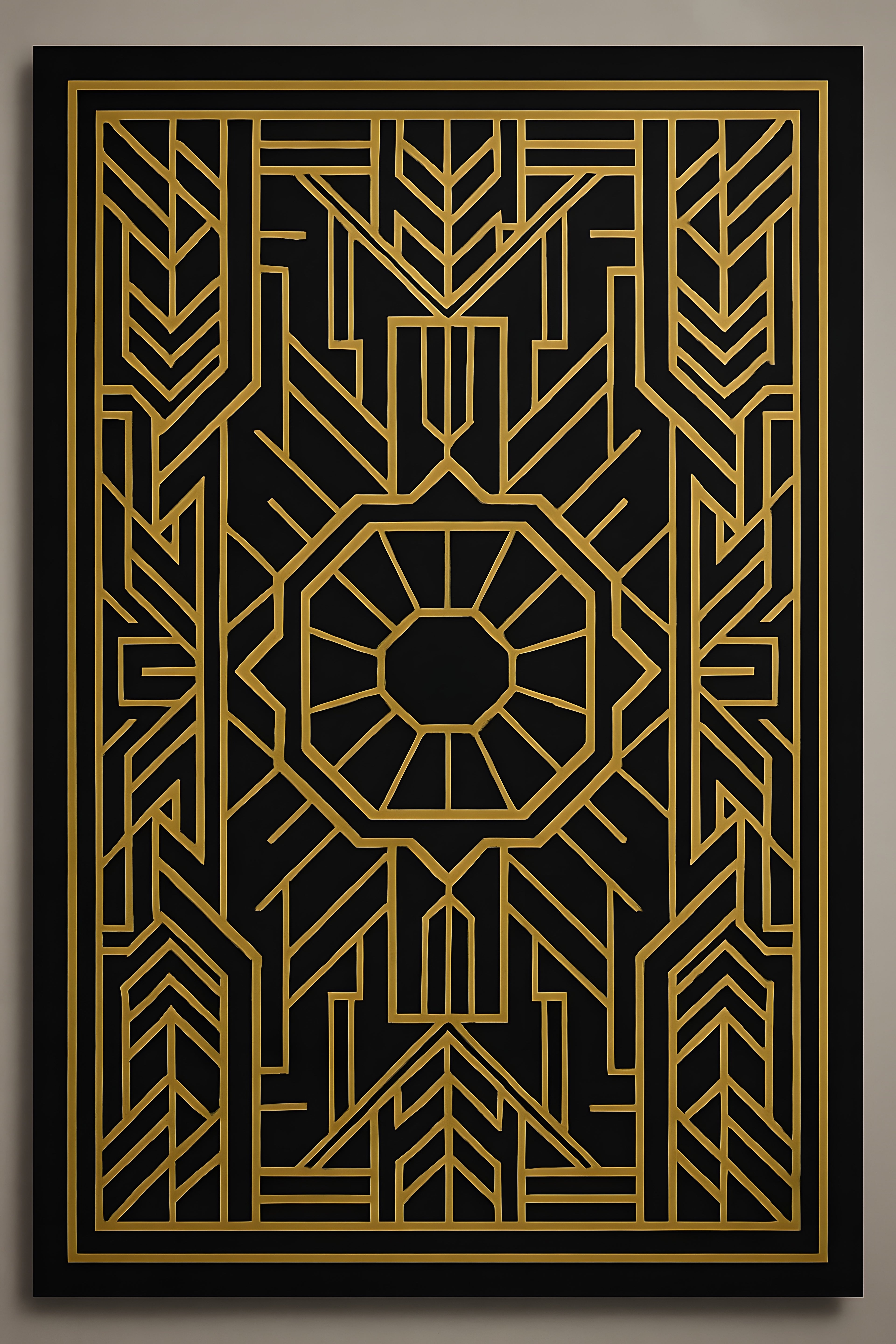 Art deco geometric pattern in gold and black | Printable Wall Art | Instant Download