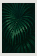 Lush tropical palm frond painting in deep emerald and jad... | Printable Wall Art | Instant Download