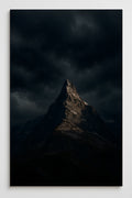 Moody mountain peak shrouded in dark storm clouds | Printable Wall Art | Instant Download