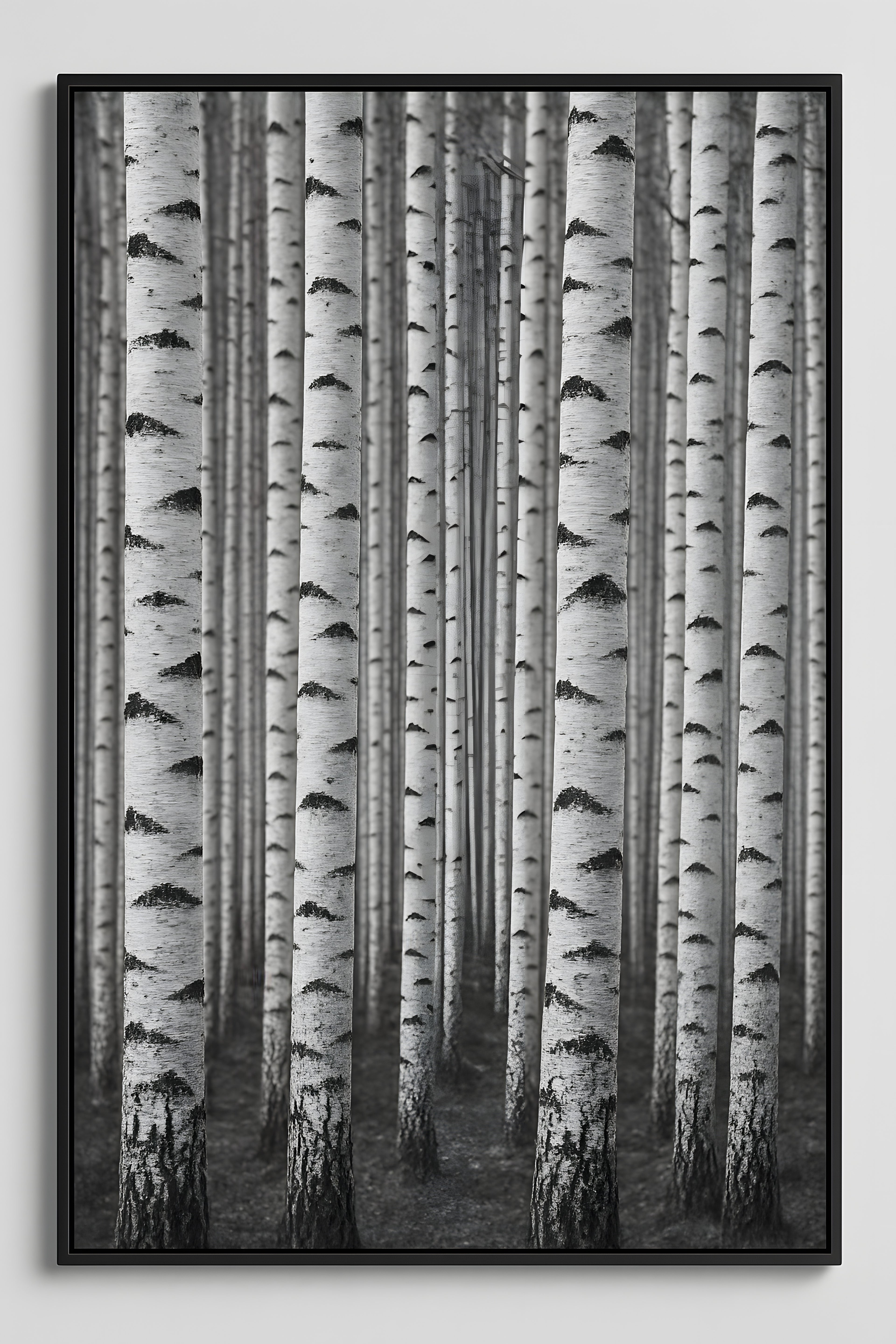 Black and white forest of birch trees | Printable Wall Art | Instant Download