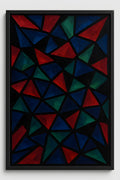 Fractured mosaic abstract with angular shapes in jewel to... | Printable Wall Art | Instant Download