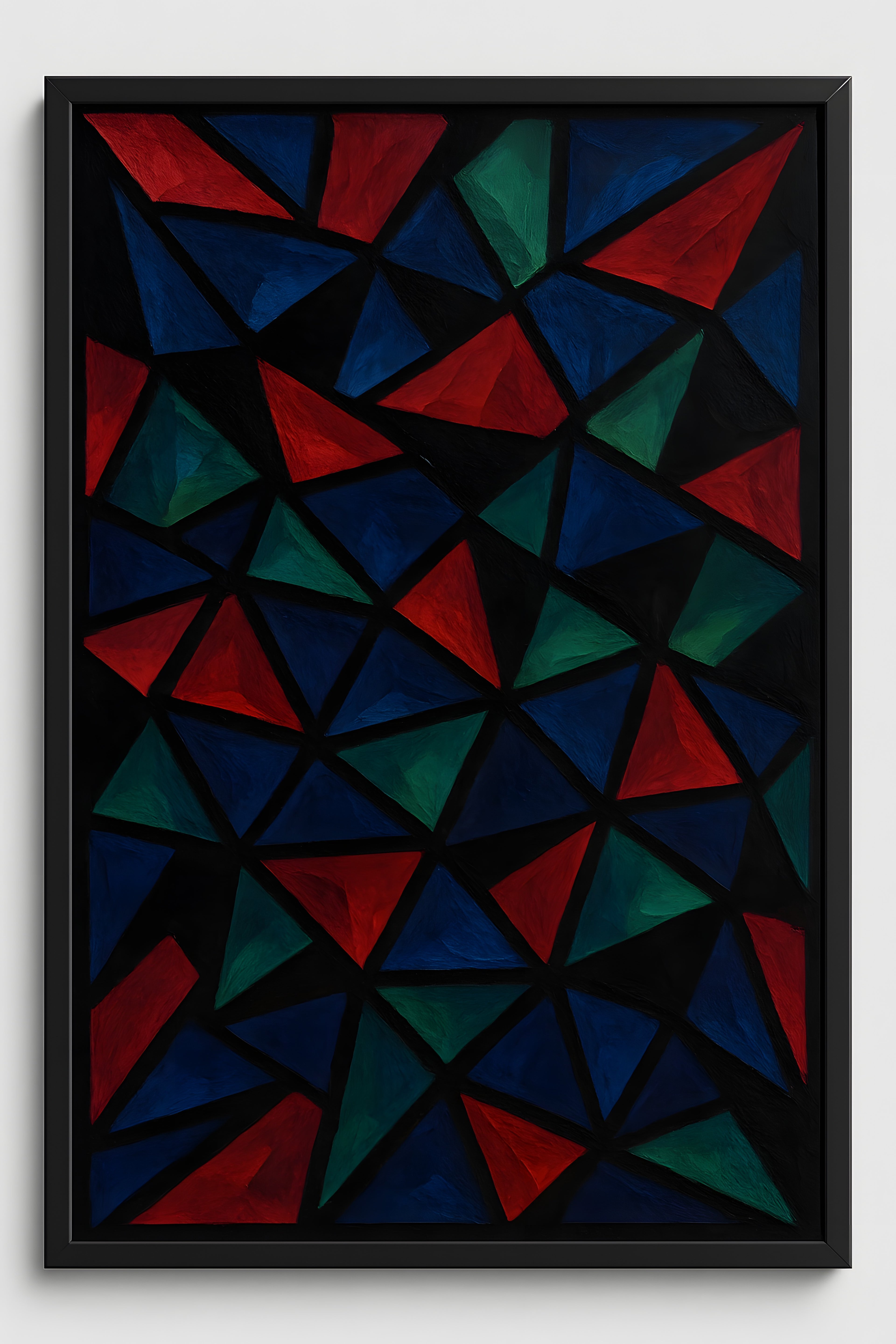 Fractured mosaic abstract with angular shapes in jewel to... | Printable Wall Art | Instant Download