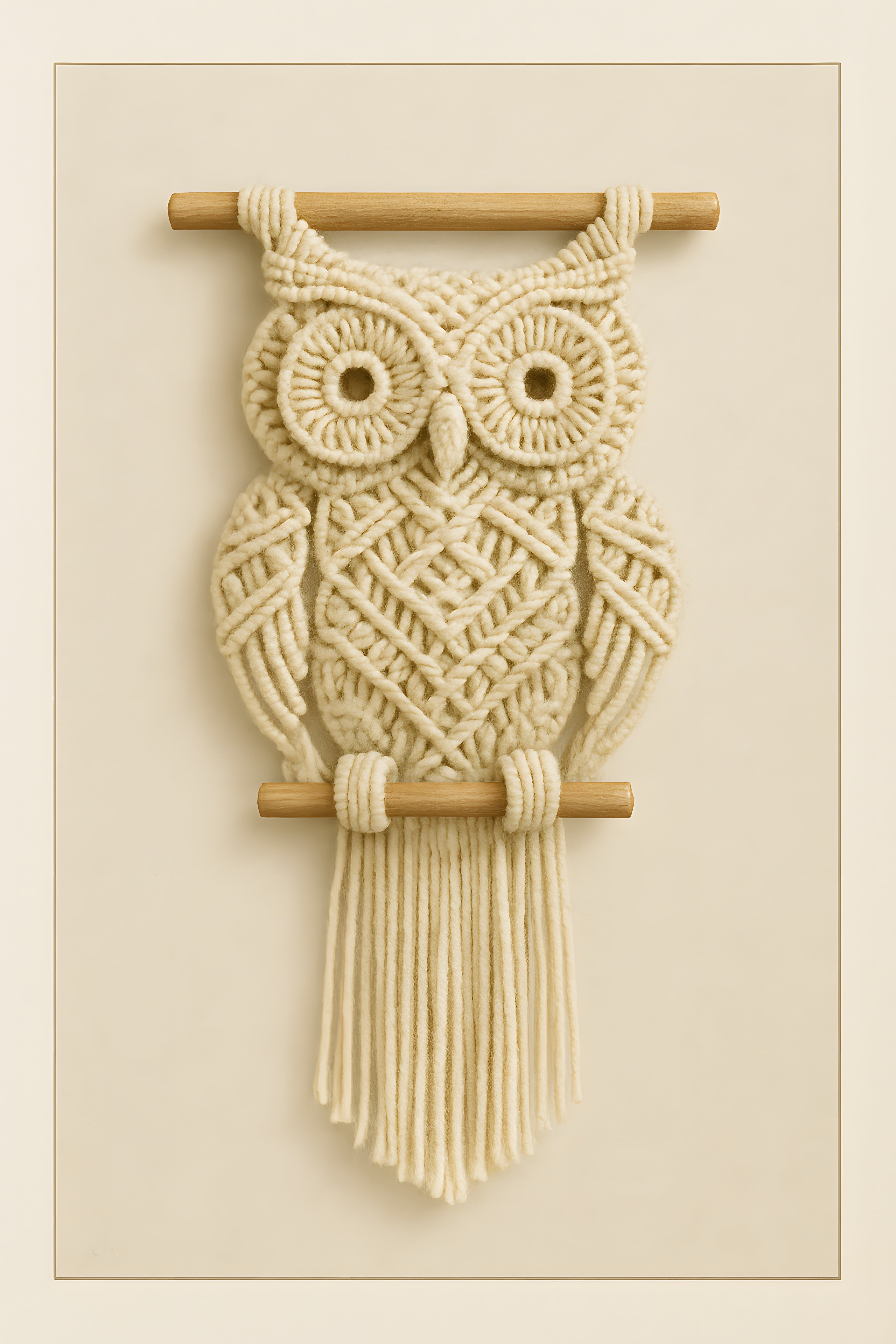 Macrame owl wall hanging illustration | Printable Wall Art | Instant Download