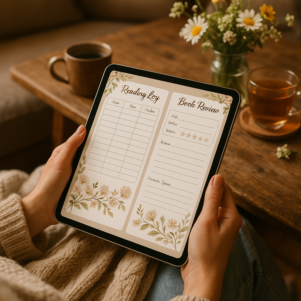 Reading Journal | Cottagecore | Digital PDF 2026 preview