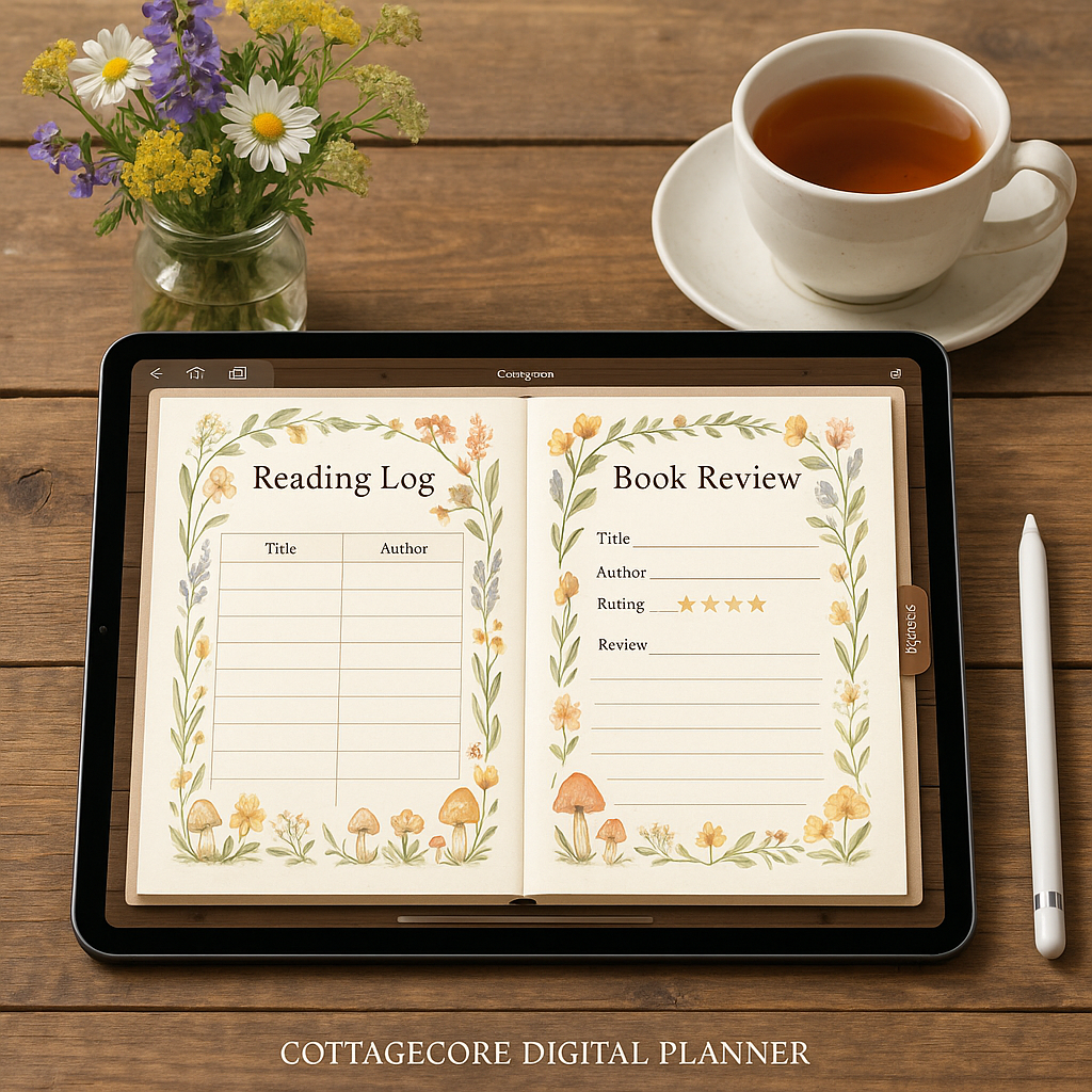 Reading Journal | Cottagecore | Digital PDF 2026 preview