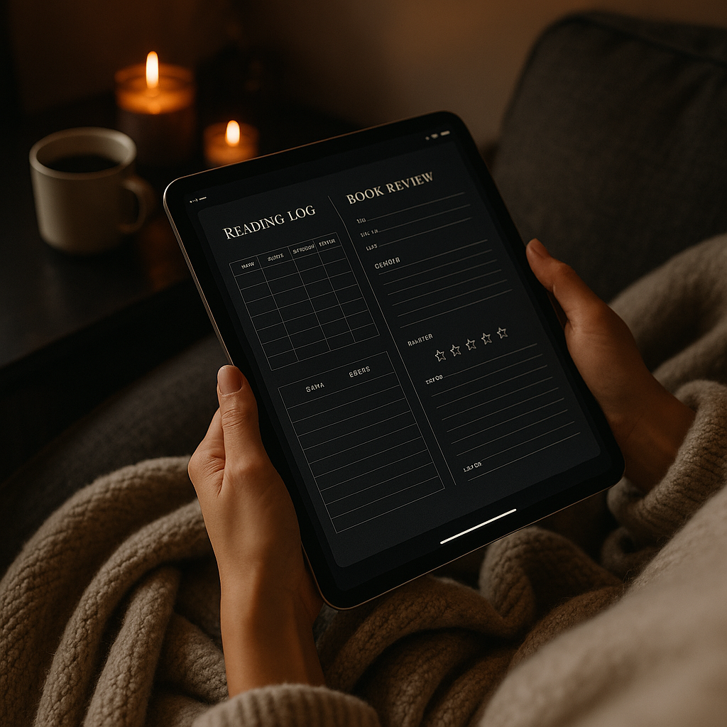 Reading Journal | Dark Moody | Digital PDF 2026 preview