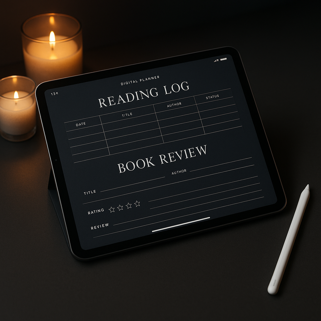 Reading Journal | Dark Moody | Digital PDF 2026 preview