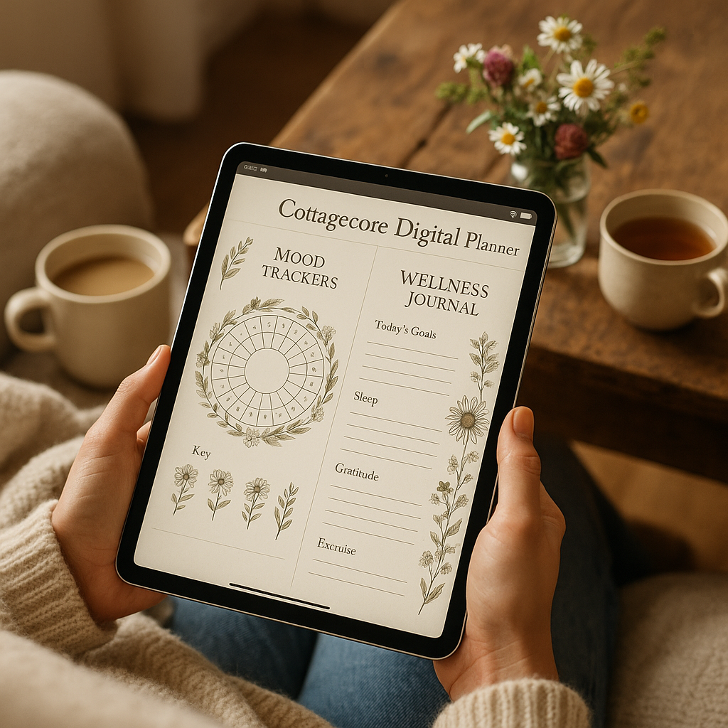 Self Care Planner | Cottagecore | Digital PDF 2026 preview