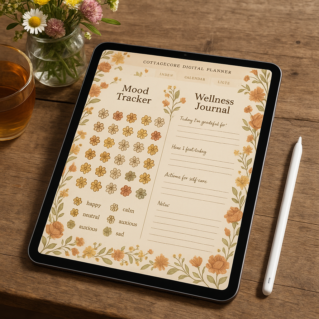 Self Care Planner | Cottagecore | Digital PDF 2026 preview