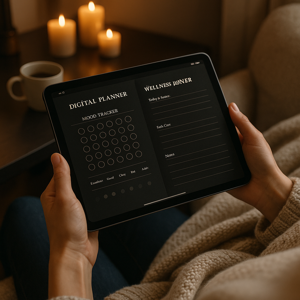 Self Care Planner | Dark Moody | Digital PDF 2026 preview