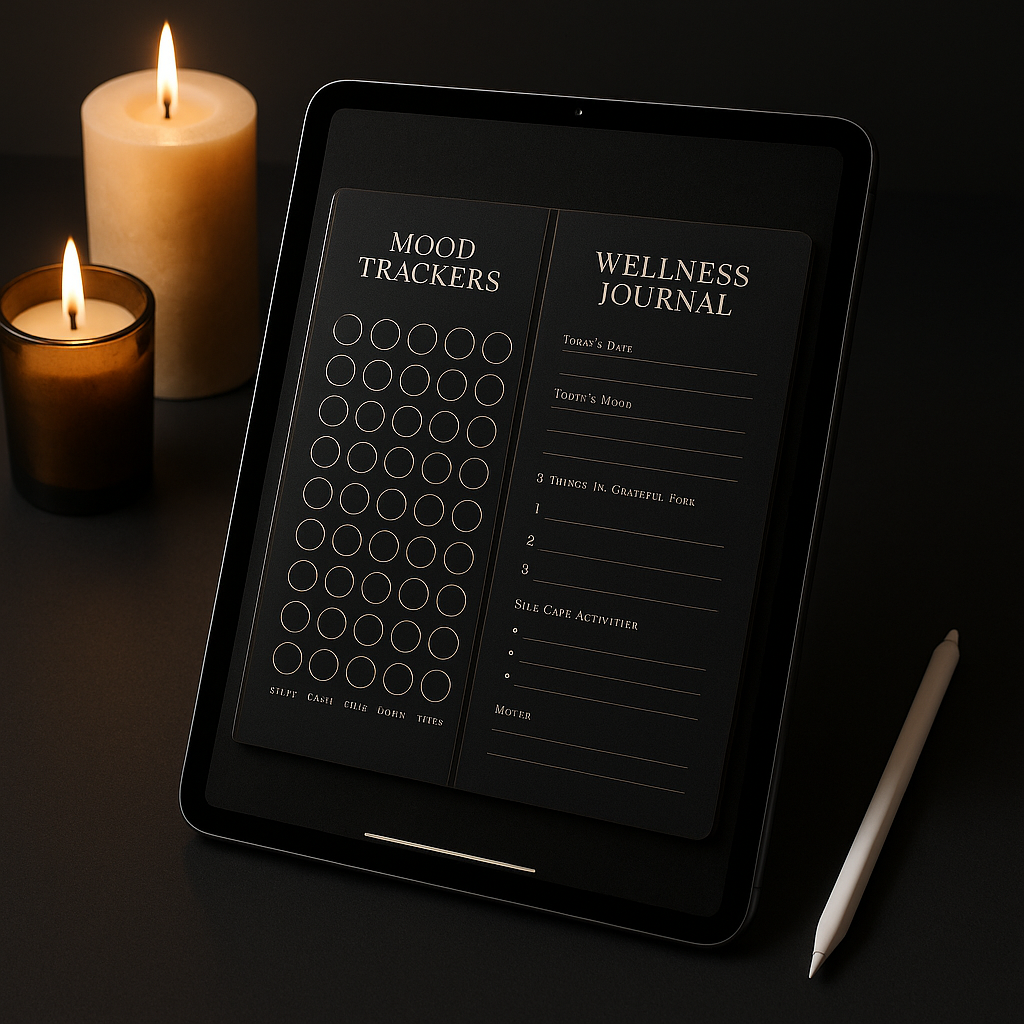 Self Care Planner | Dark Moody | Digital PDF 2026 preview