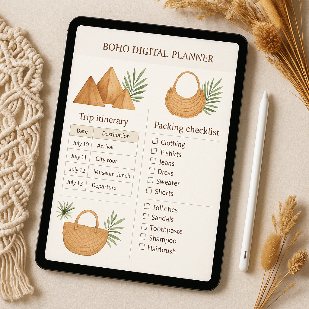 Travel Planner | Boho | Digital PDF 2026 preview