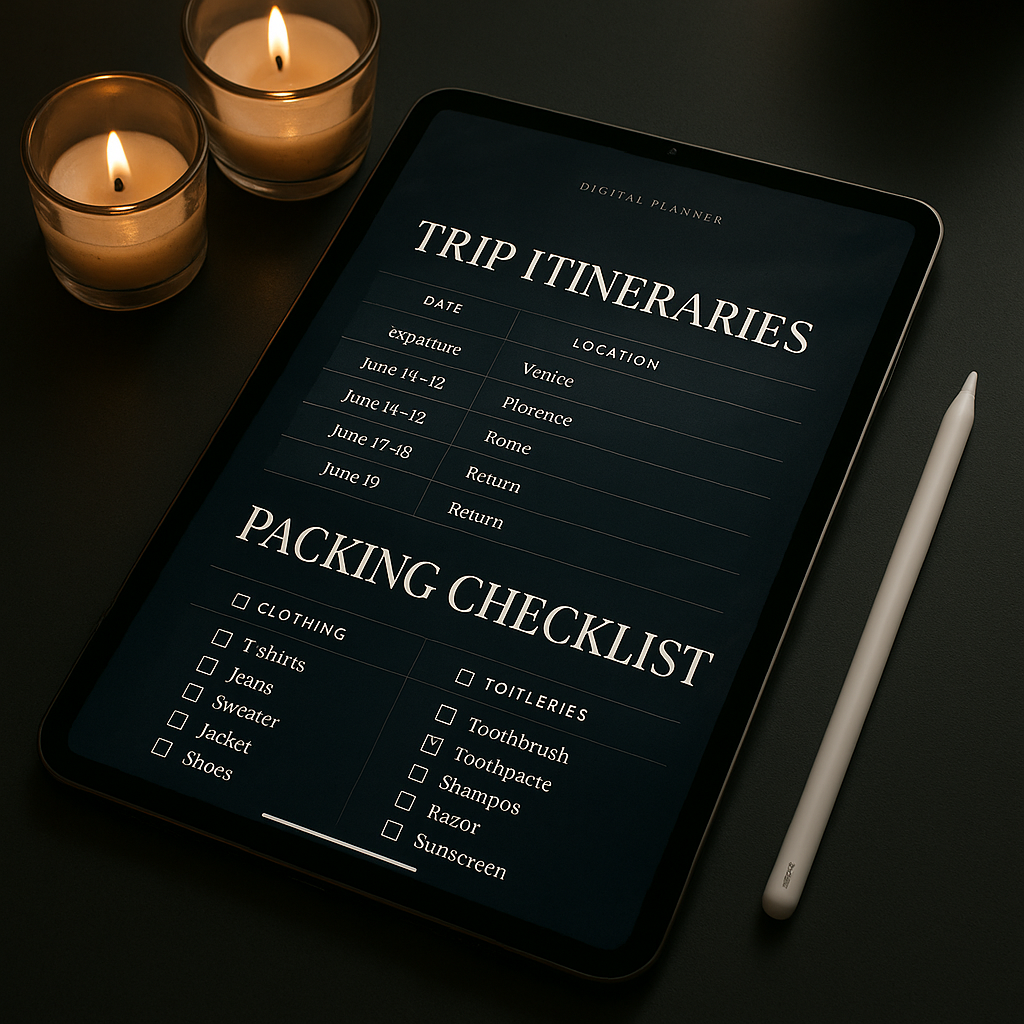 Travel Planner | Dark Moody | Digital PDF 2026 preview