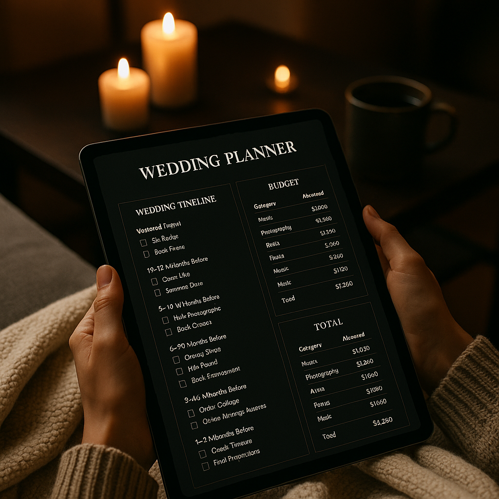Wedding Planner | Dark Moody | Digital PDF 2026 preview