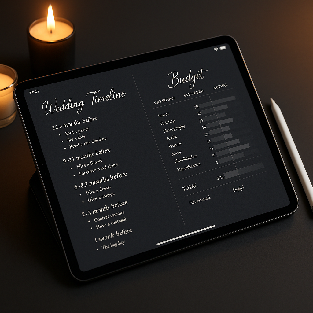 Wedding Planner | Dark Moody | Digital PDF 2026 preview